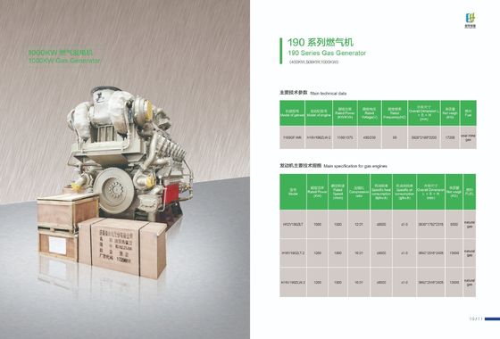 1000kw Jichai Chidong H16V190zlt2-2 Γεννήτρια φυσικού αερίου για εξατομικευμένες απαιτήσεις