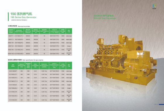 500 kW G12V190zldt 1512t μοντέλο γεννήτρια φυσικού αερίου κατάλληλη για τις απαιτήσεις των πελατών